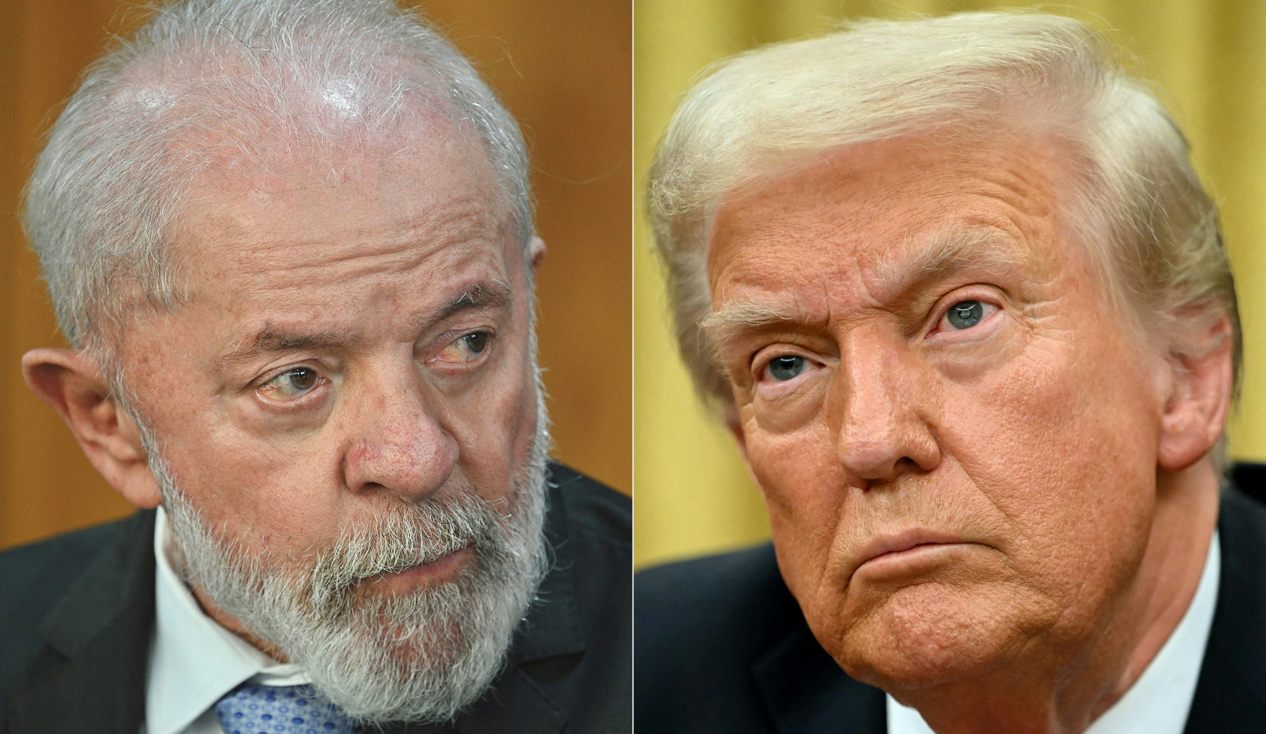 Os presidentes dos Brasil, Luiz Inácio Lula da Silva; e dos EUA, Donald Trump