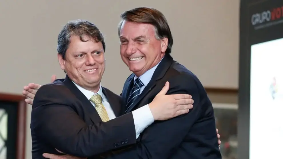 Ex-presidente Jair Bolsonaro e o governador de São Paulo, Tarcísio de Freitas