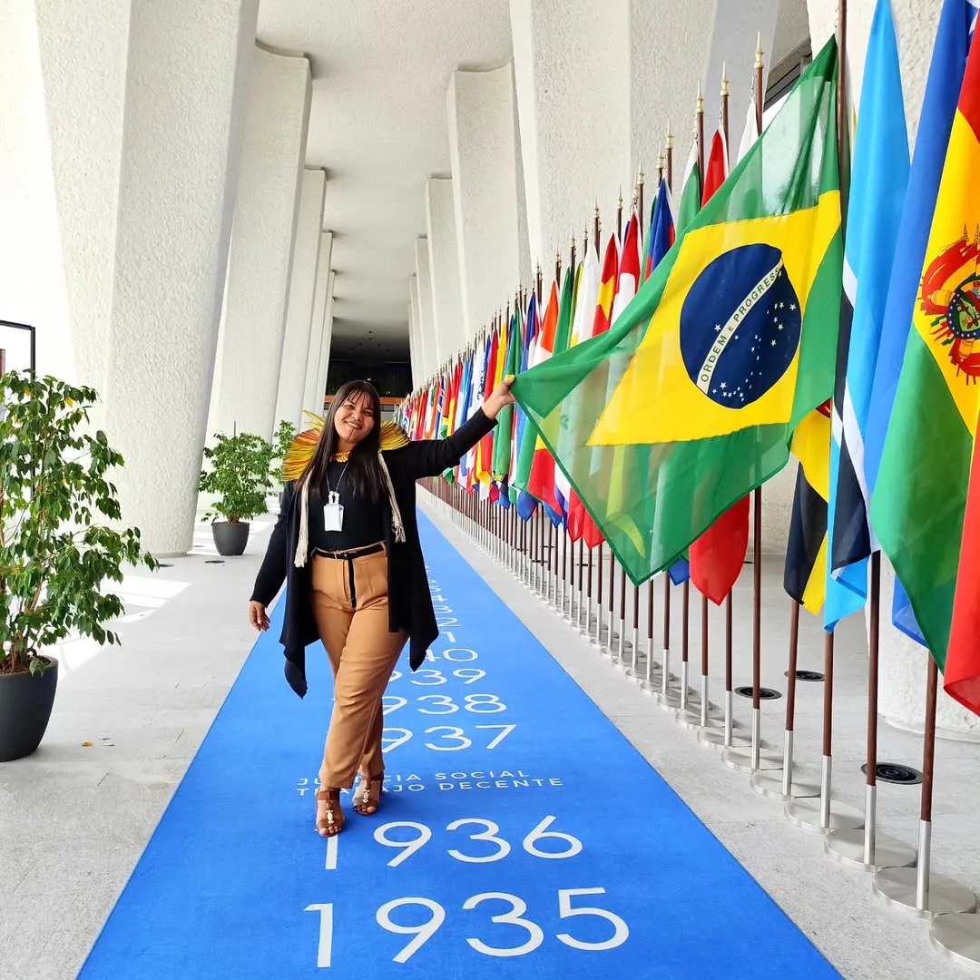 Jaqueline Kambiwá é uma jovem indígena, comunicadora e ativista pernambucana