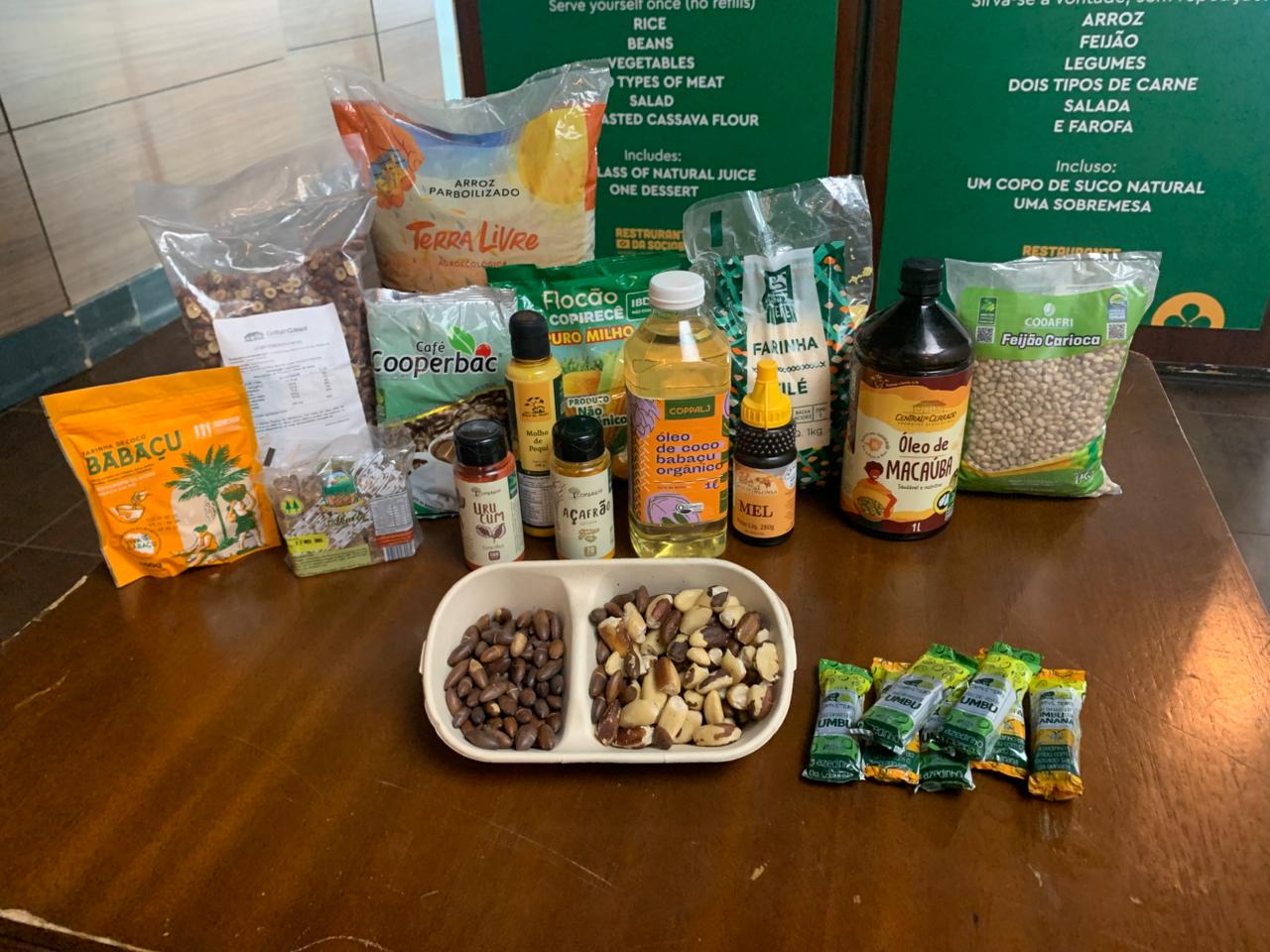 Produtos comercializados pela Central do Cerrado, utilizados nas refeições servidas no restaurante da sociobio na COP30