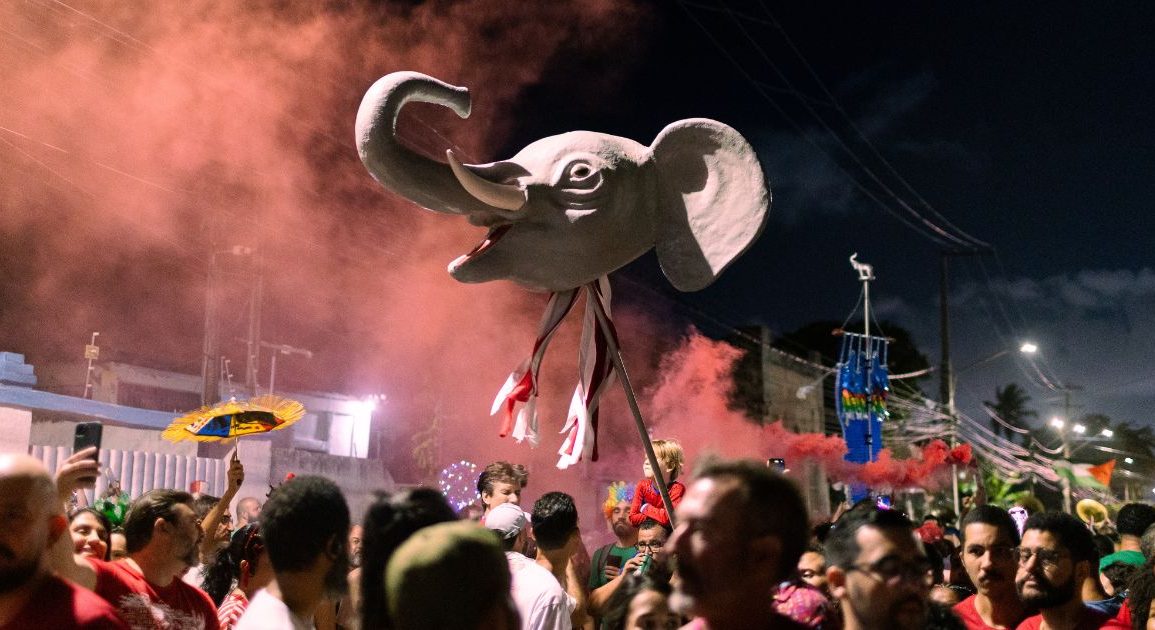 O tradicional trote do Elefante de Olinda é um dos destaques deste fim de semana