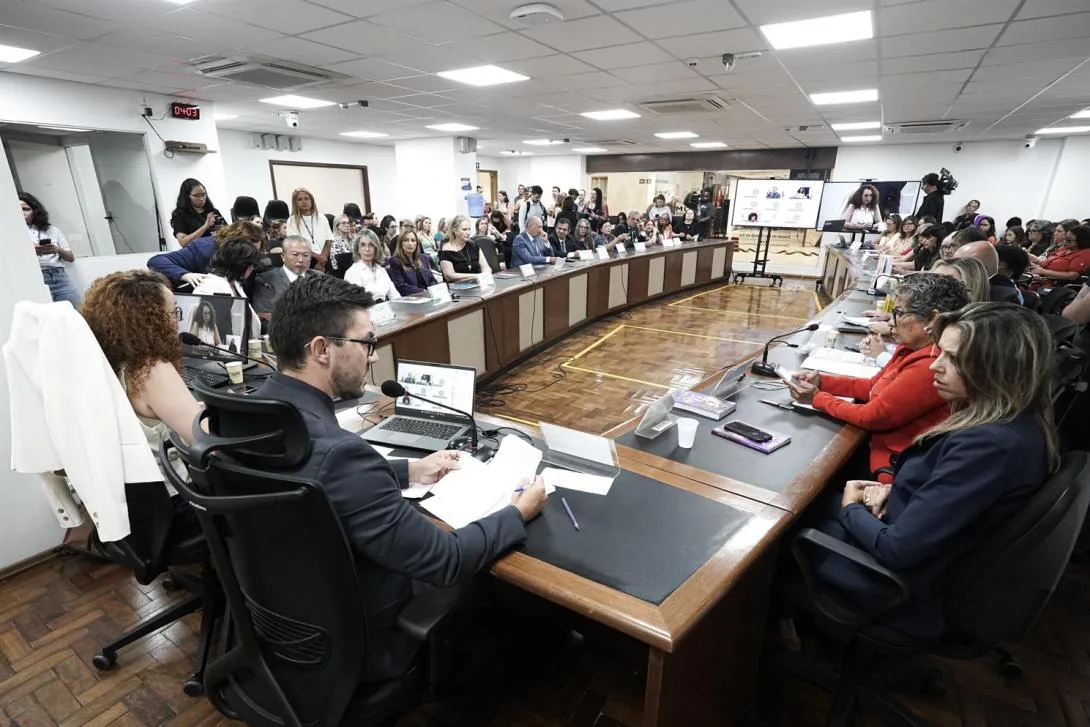 O encontro ocorreu às 10 horas, na Sala Adão Pretto, reunindo parlamentares, integrantes do Executivo, do Judiciário, da segurança pública, do sistema de Justiça e representantes da sociedade civil.
