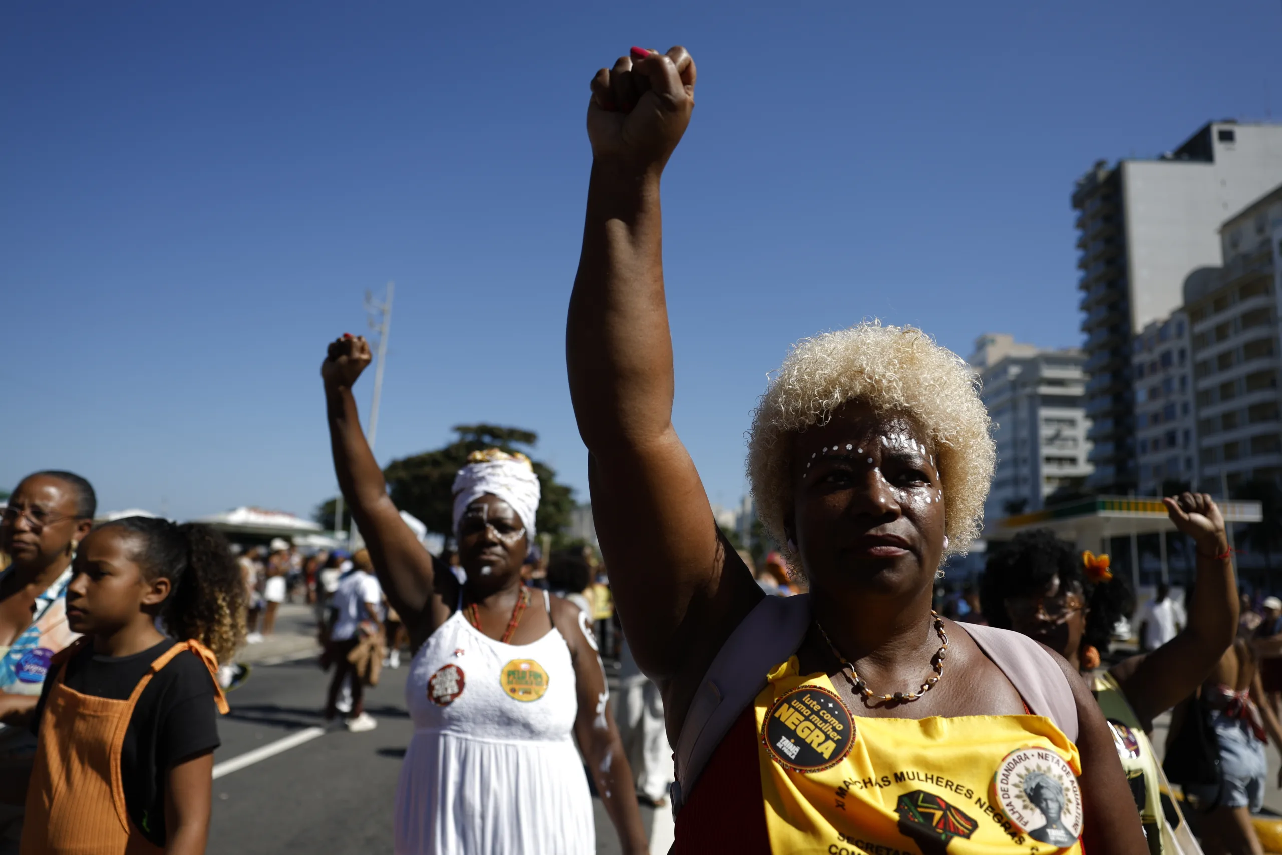 Marcha das Mulheres Negras, em Copacabana, mobilização contra o racismo, por justiça e bem viver