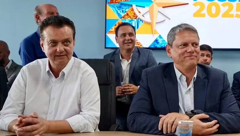 Gilberto Kassab e Tarcísio de Freitas — Foto: Celso Silva / Governo do Estado de SP