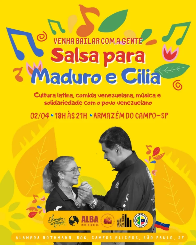 Armazém do Campo promove evento cultural em solidariedade a Nicolás Maduro e a Cilia Flores