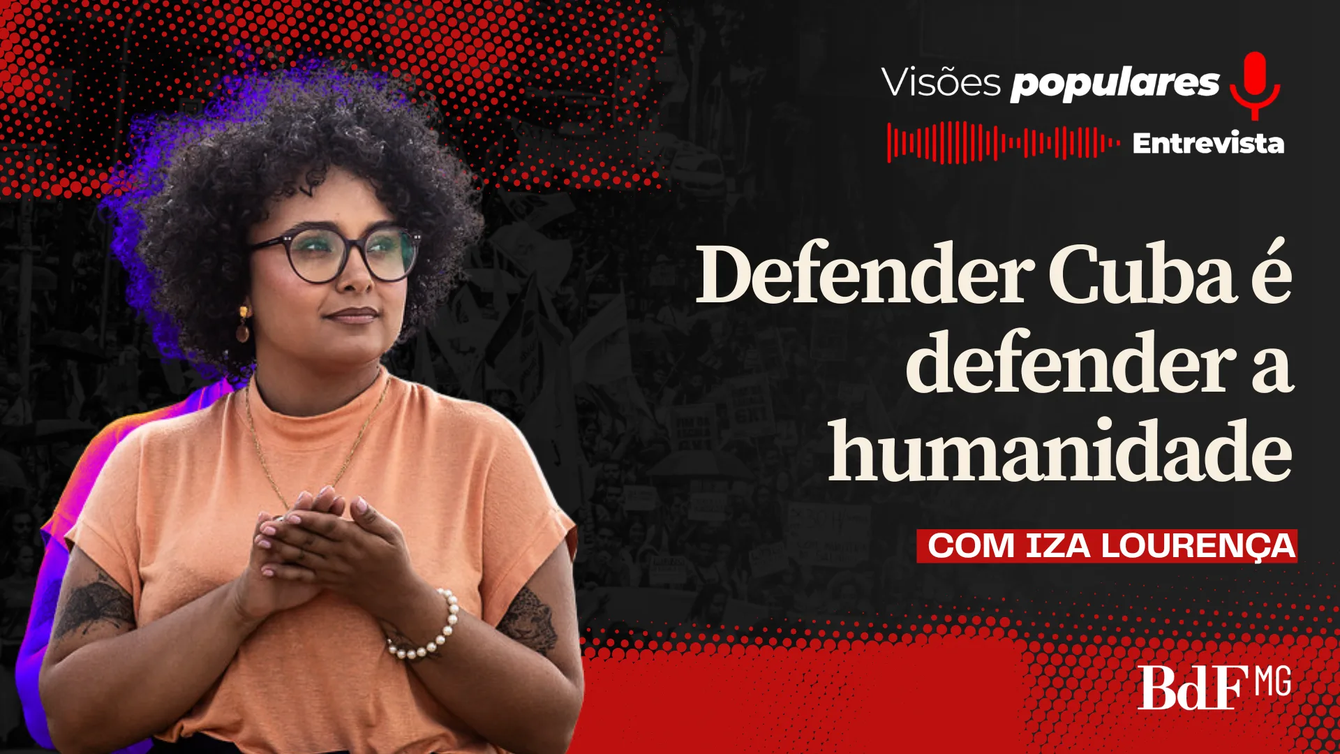 Iza Lourença concede entrevista ao Brasil de Fato MG.