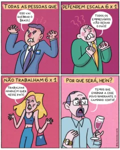 É o trabalho (e a vida) de quem?, charge de Helo D'Angelo para o Brasil de Fato