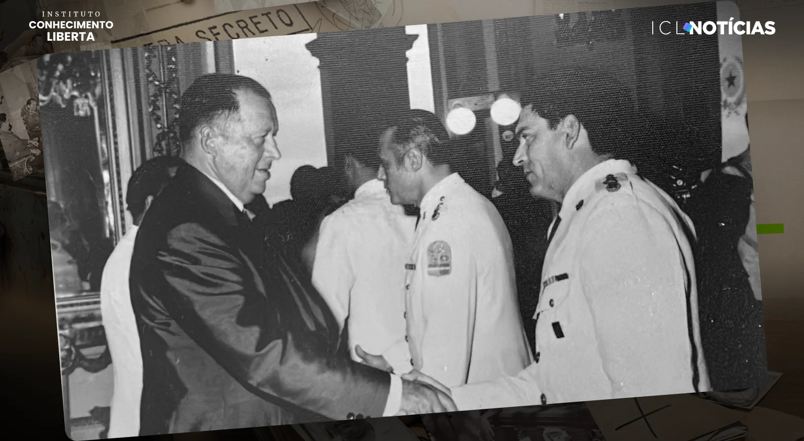 O coronel Cyro Etchegoyen com o ditador paraguaio Alfredo Stroessner em 1967