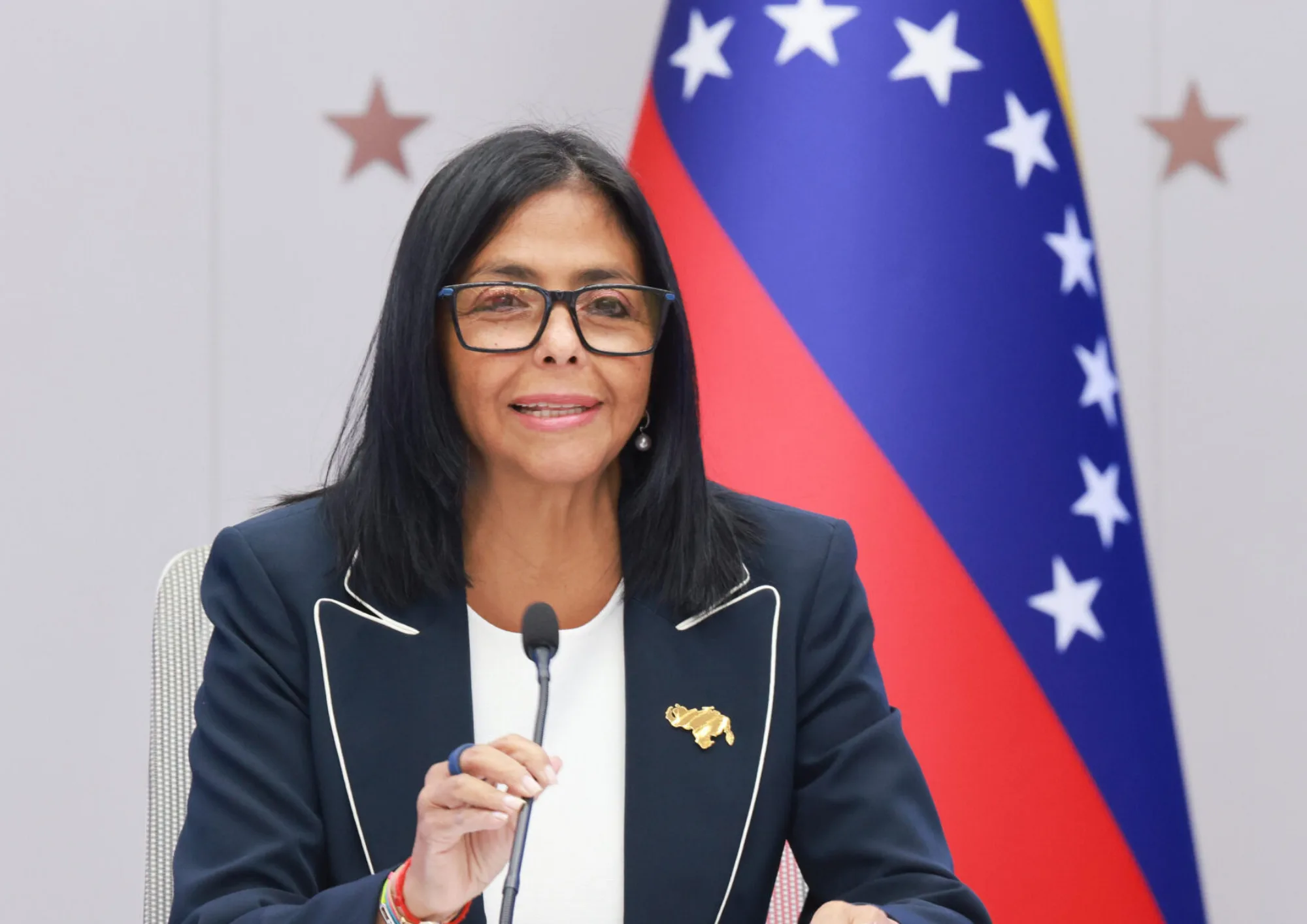A presidenta interina da Venezulea, Delcy Rodríguez.