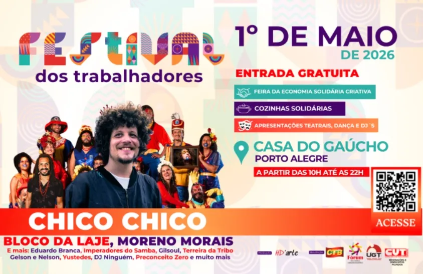 Na capital gaúcha, Festival dos Trabalhadores e das Trabalhadoras será realizado na Casa do Gaúcho