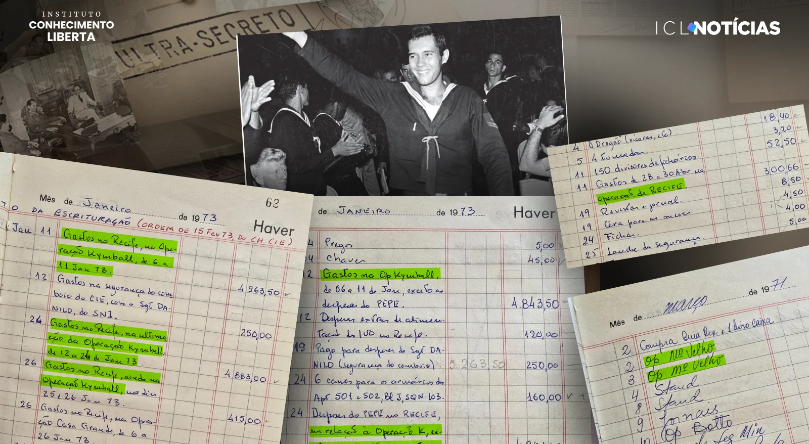 Caderno de contabilidade com anotações feitas por militar registra gastos com operações clandestinas e ações para assassinar opositores durante a ditadura