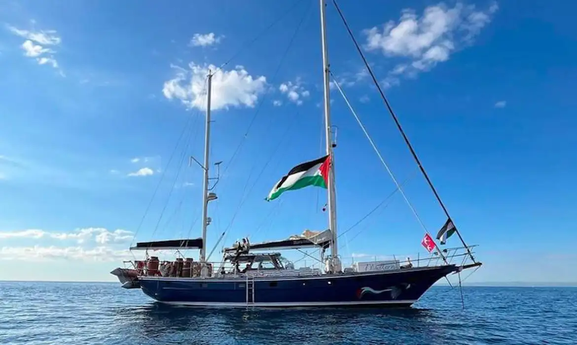 Embarcação Madeleine, da Coalizão Flotilha da Liberdade. Foto: gazafreedomflotilla/Instagram© gazafreedomflotilla/Instagram/Arquivo