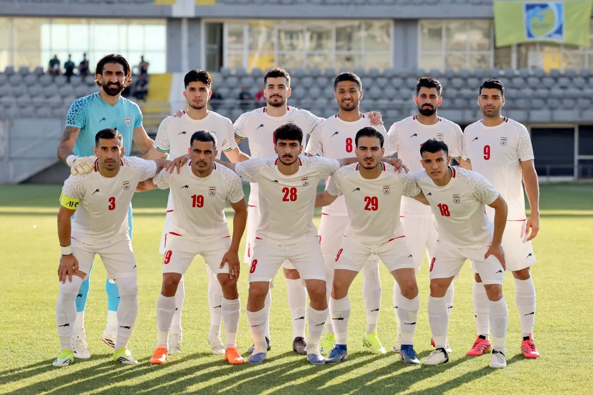 Equipe iraniana antes de amistoso para a Copa do Mundo em março deste ano